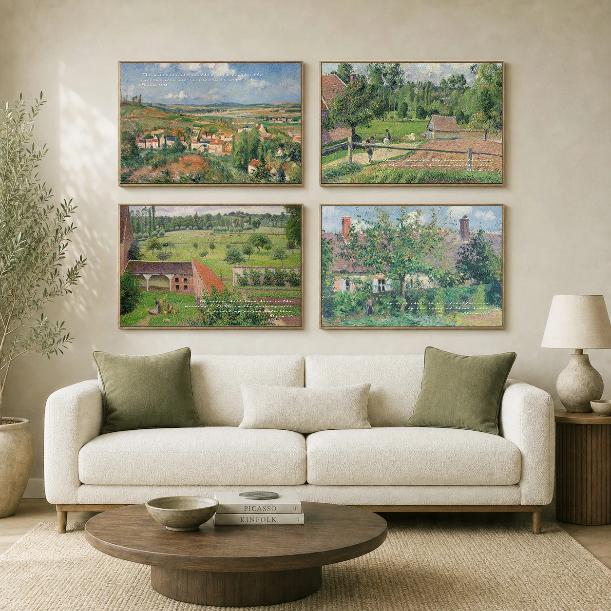 Set of 4 ?? Pissarro ?? The Quiet Fields of Pontoise