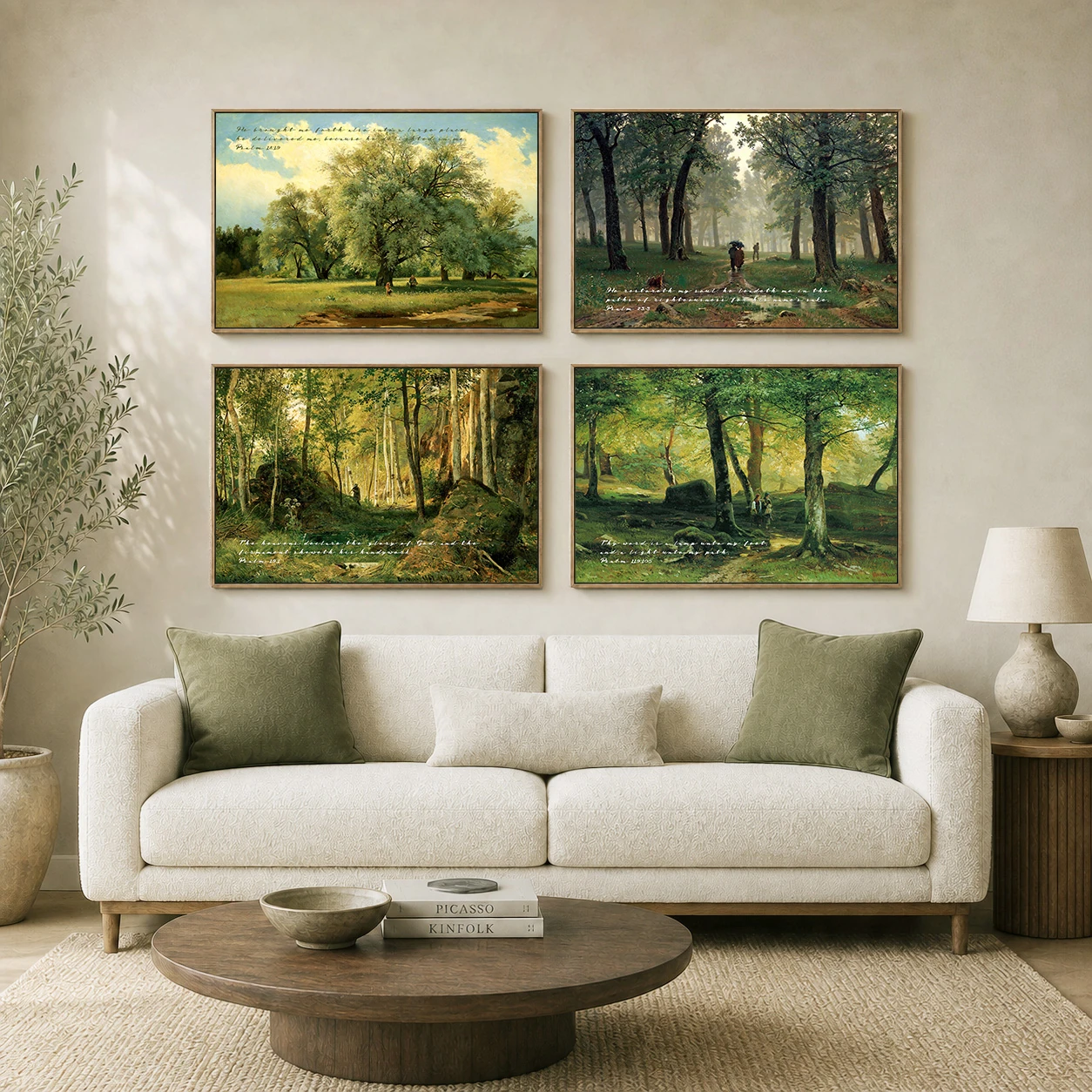 Set of 4 ?? Shishkin ?? Light Among the Pines