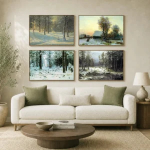 Set of 4 ?? Shishkin ?? Winter Silence