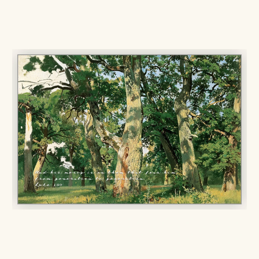 The Field Beneath Ancient Trees Framed Preview