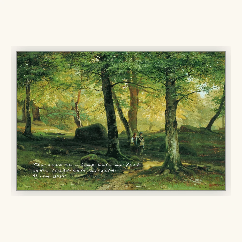 Sunlight Along the Forest Path Framed Preview